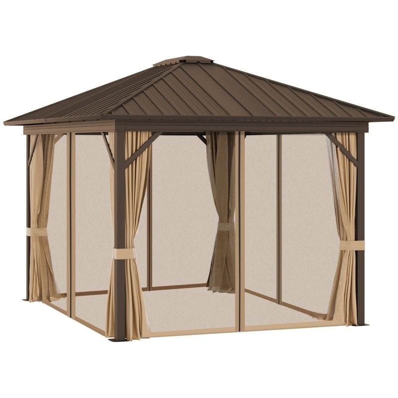 Outdoor Gazebo With Aluminium Frame & Metal Roof - Trade Warehouse