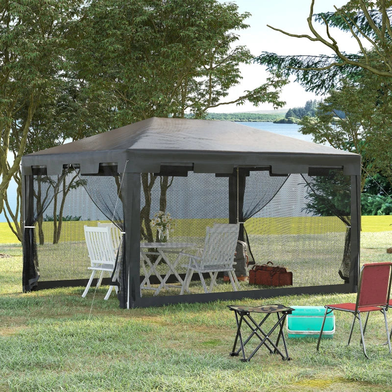 Dark Grey 4m x 3m Pop Up Gazebo