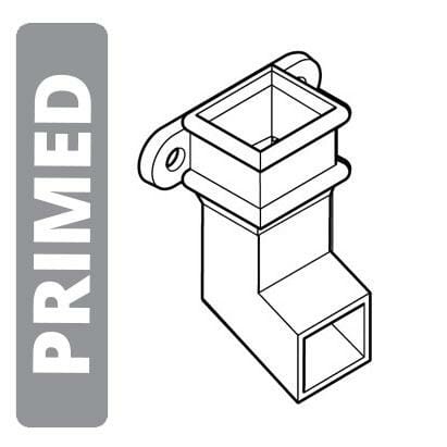 Cast Iron 100 x 75mm (4"x3") Square Downpipe Shoe - Front with Ears - Primed