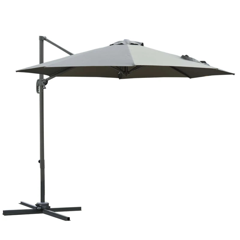 2.95H x 2.5m Dark Grey 360° Adjustable Cantilever Parasol