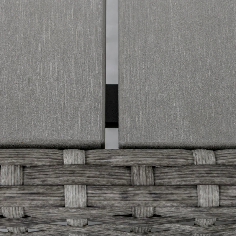 Light Grey Wicker Chairs and 2 Seater Sofa With Glass Top Coffee Table