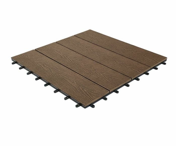 Pack of x4 Woodgrain Effect Composite Decking Tile (600mm x 600mm) - Trade Warehouse