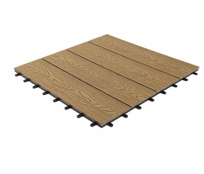 Pack of x4 Woodgrain Effect Composite Decking Tile (600mm x 600mm) - Trade Warehouse