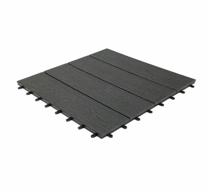 Pack of x4 Woodgrain Effect Composite Decking Tile (600mm x 600mm) - Trade Warehouse