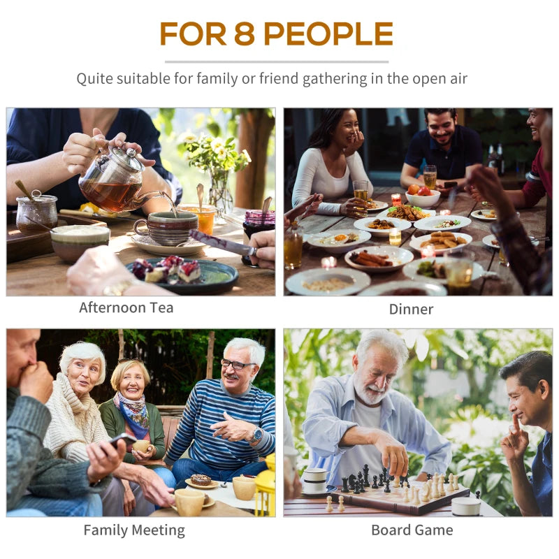 8-Seater Wooden Picnic Set