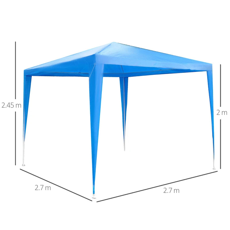 Blue 2.7m x 2.7m Garden Marquee Party Tent