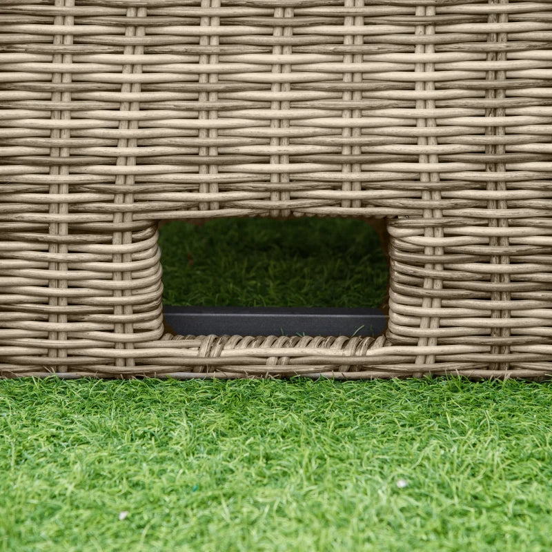 Grey 5 Piece Rattan Daybed with Cushions & Liftable Coffee Table + Protective Cover