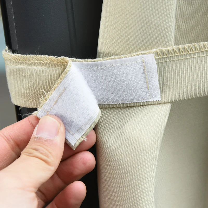 3m x 2.45m Beige Adjustable Cantilever Parasol With LED Lights