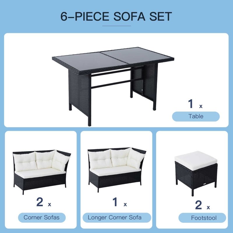 RattanVista Luxe 8-Seater Corner Dining Ensemble - Black - Trade Warehouse