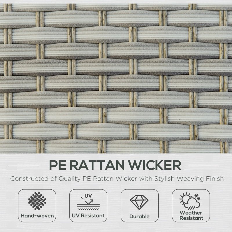 Riviera Luxe 5-Seater Wicker Lounge: Light Grey Rattan Corner Set with Tea Table - Trade Warehouse
