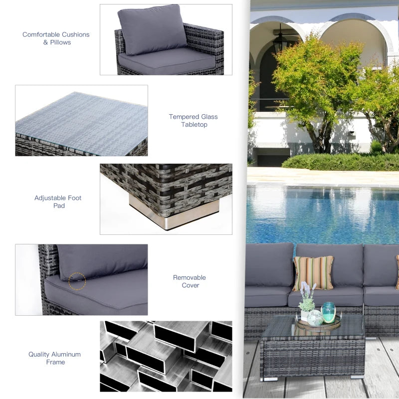 Grey 4 Piece Conservatory Dining Set With Coffee Table