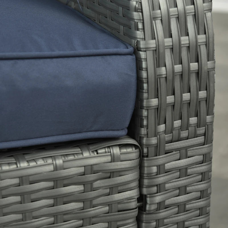 3-Seater Rattan Sofa With 2 Armchairs and 2 Footstools + Coffee Table