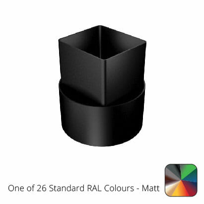 76mm Swaged Aluminium Square DRAIN ADAPTER PPC - One of 26 Standard Matt RAL colours TBC