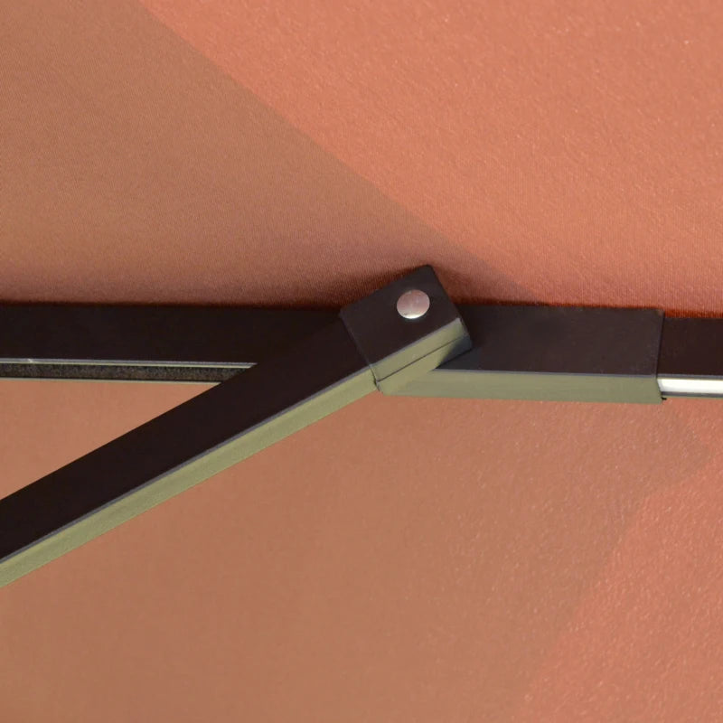 2.3H x 2.95m Coffee Parasol With LED Solar lights