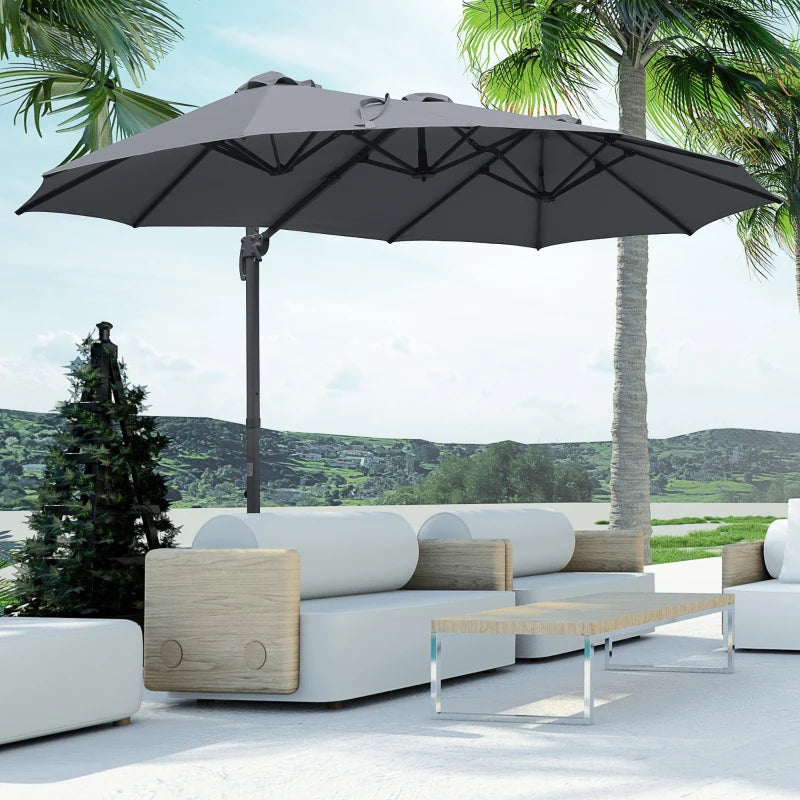 Grey  4.5m Patio Parasol - 360° Rotation
