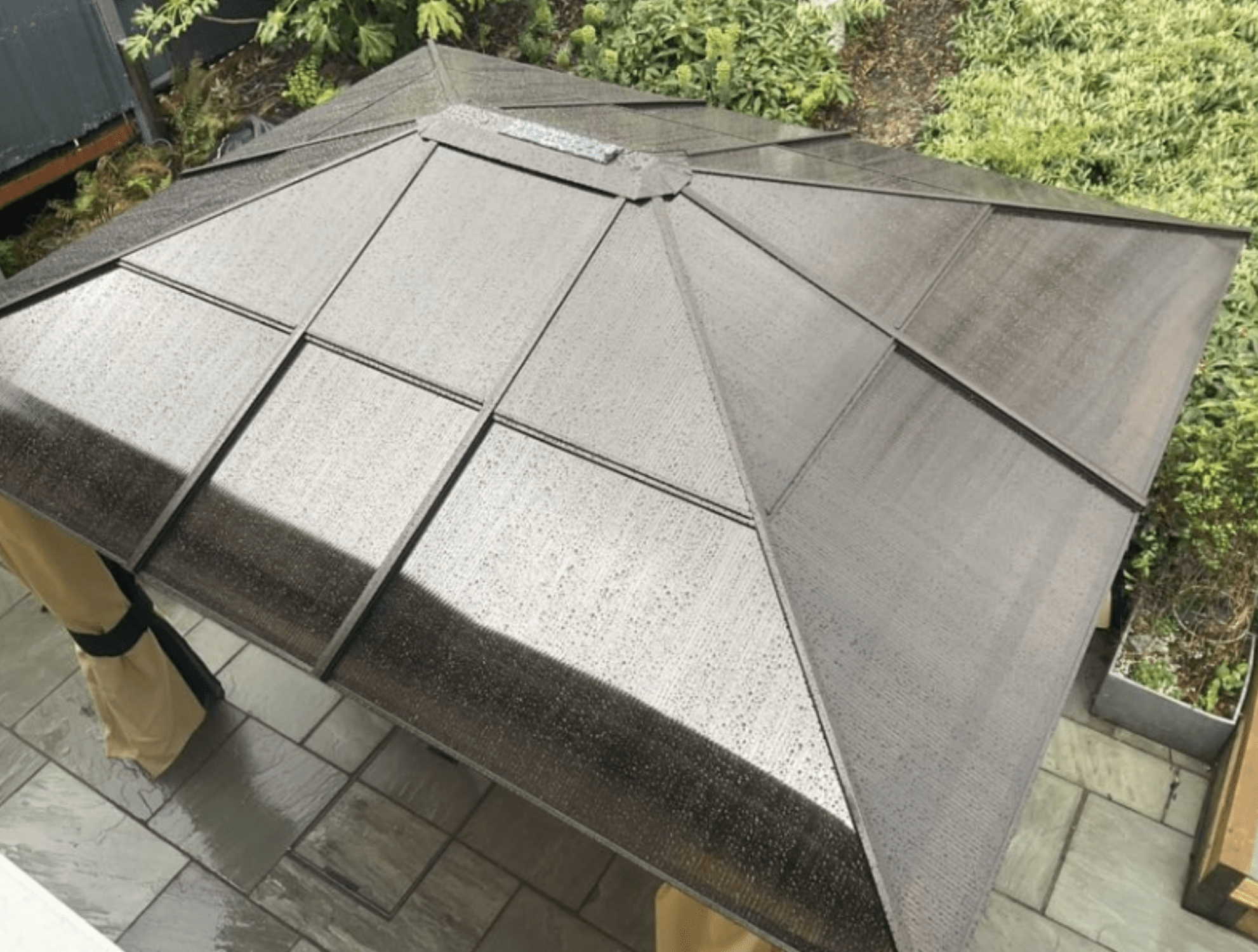 SolarLite Pavilion: 3 x 3.6m Aluminium-Clad Garden Gazebo with Polycarbonate Roof, LED Illumination & Protective Netting - Trade Warehouse