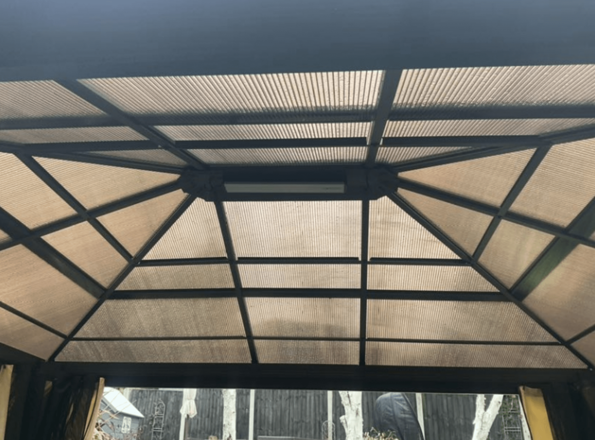 SolarLite Pavilion: 3 x 3.6m Aluminium-Clad Garden Gazebo with Polycarbonate Roof, LED Illumination & Protective Netting - Trade Warehouse