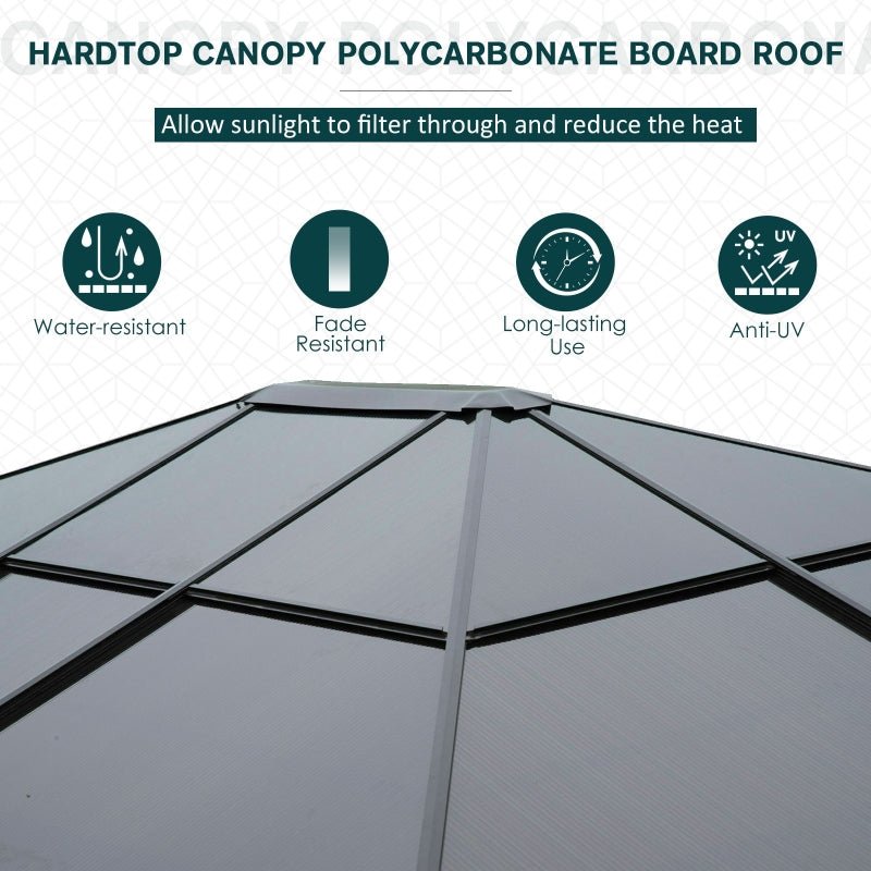 SolarLite Pavilion: 3 x 3.6m Aluminium-Clad Garden Gazebo with Polycarbonate Roof, LED Illumination & Protective Netting - Trade Warehouse