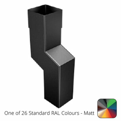 76mm Swaged Aluminium Square 1PT 75MM Offset SWAN-NECK PPC - One of 26 Standard Matt RAL colours TBC