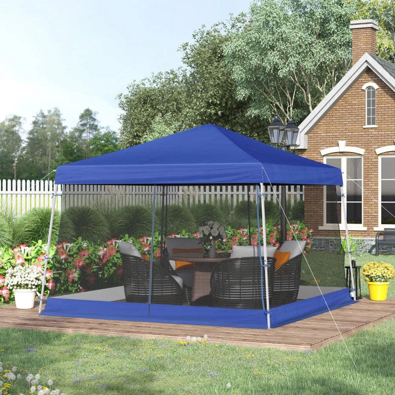 Wide Based Blue Pop-up Gazebo Canopy