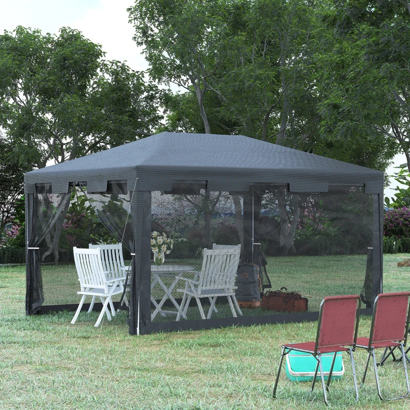 Dark Grey 4m x 3m Pop Up Gazebo