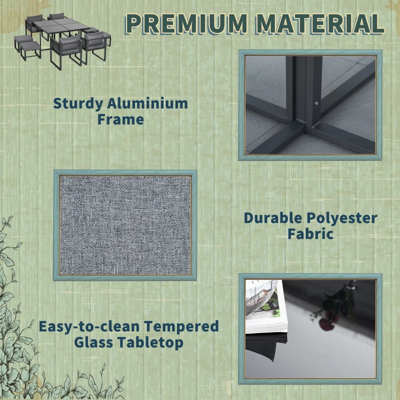 8 Seater Aluminium Outdoor Dining Set