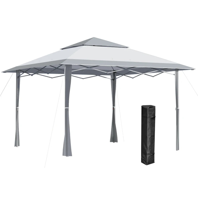 Grey 4m x 4m Pop-up Gazebo with Roller Bag & Adjustable Legs