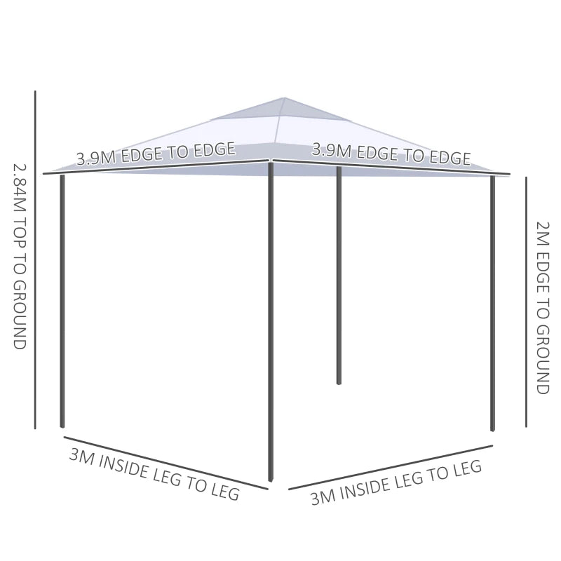 4m x 4m White Pop-up Gazebo Canopy Tent