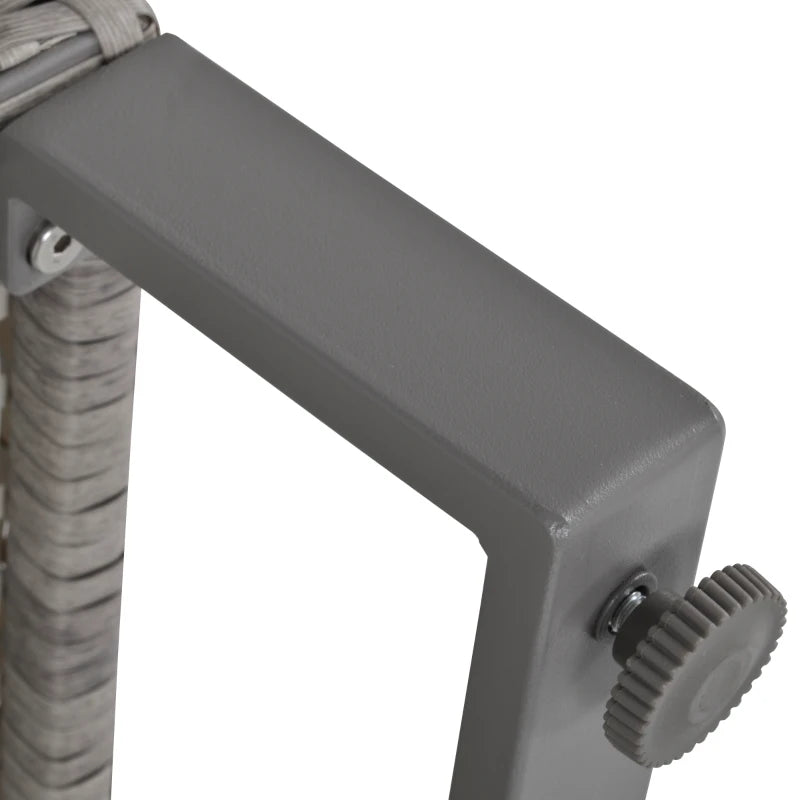 Grey 4 Rattan Wicker Sofa Set With Coffee Table, Side Storage Box & Cushions