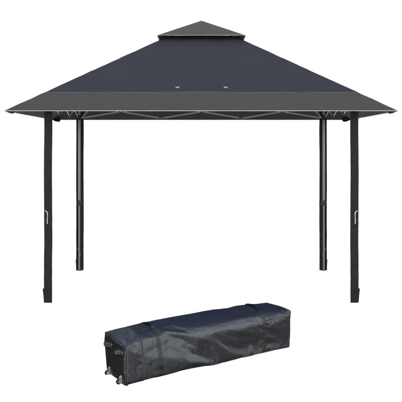 4m x 4m Pop-up Gazebo Double Roof Canopy with UV Proof, Roller Bag & Adjustable Legs