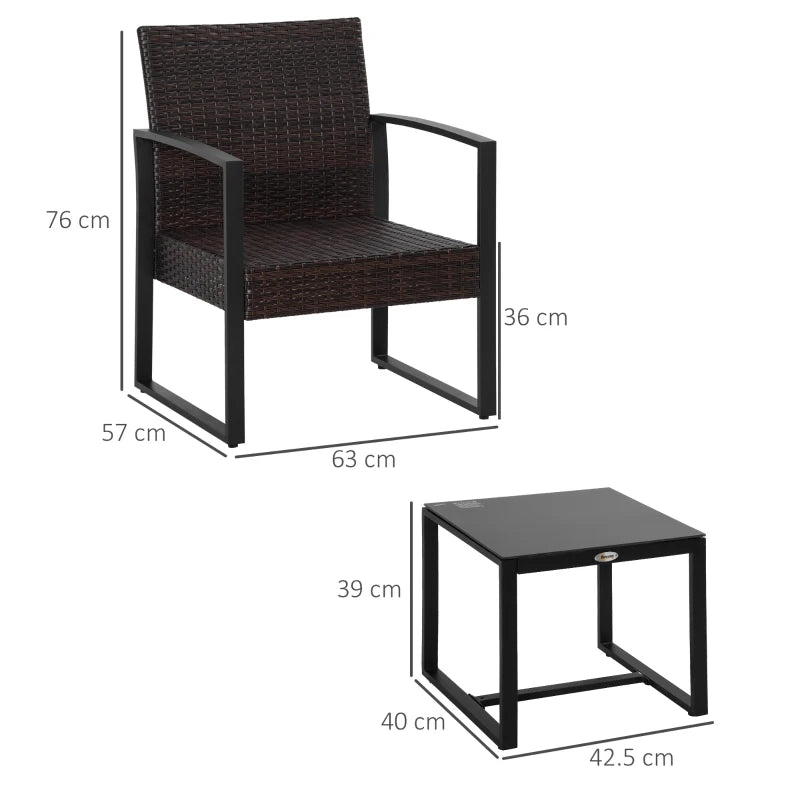 Beige Rattan Bistro Set With Coffee Table