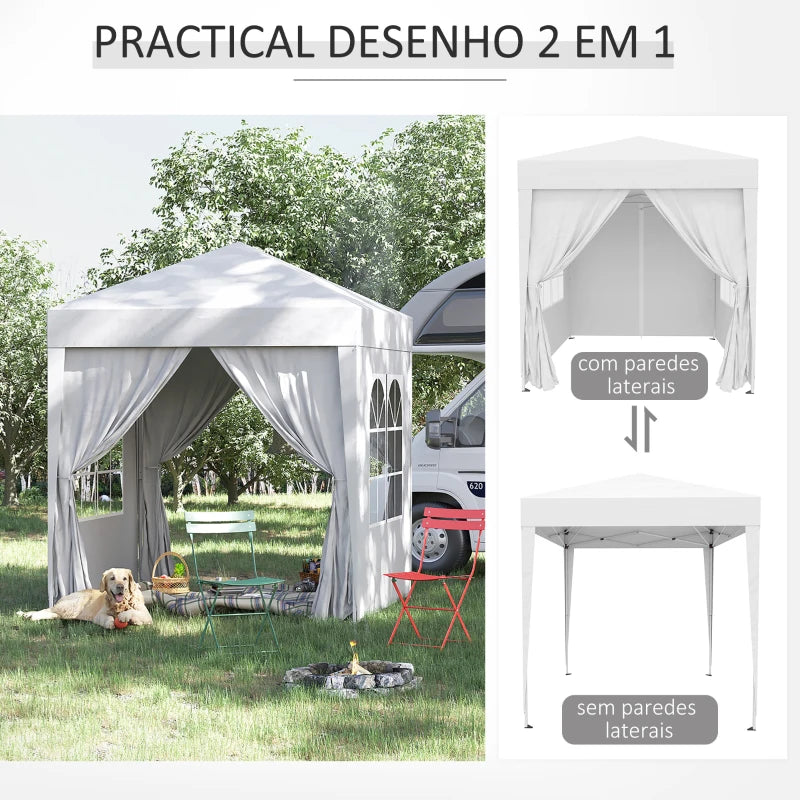 White 2m x 2m Pop Up Gazebo