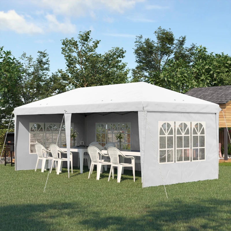 3m x 6m White Pop Up Gazebo
