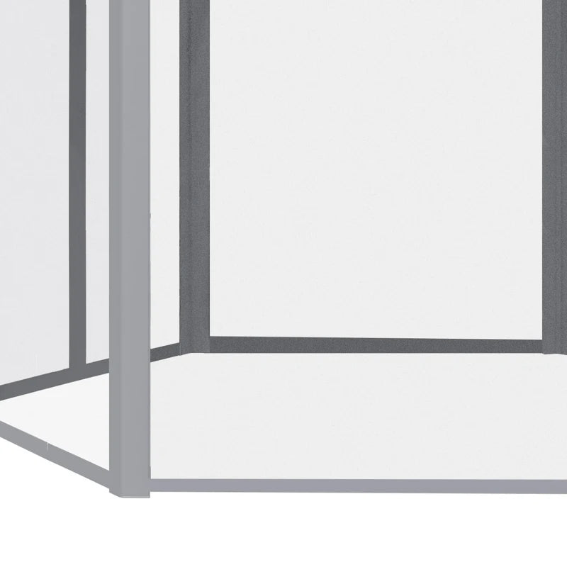 Grey 3m x 3m Hexagonal Pop Up Gazebo - Adjustable Height and Roller Bag