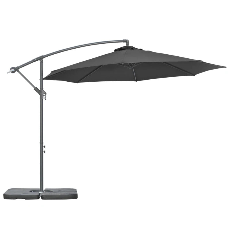 Black Banana Parasol With Adjustable Crank Handle