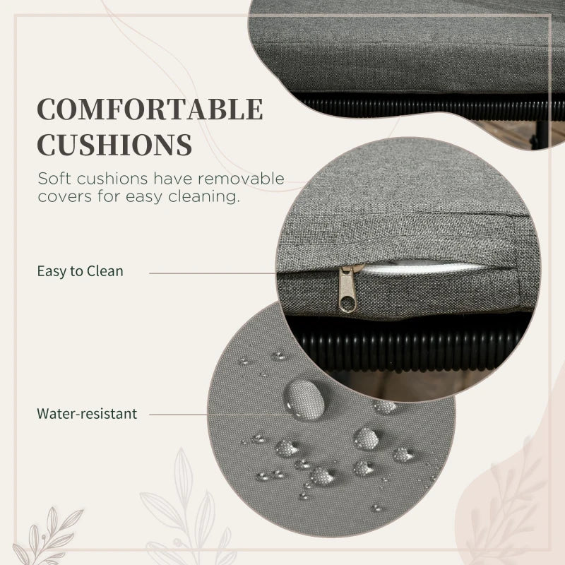 4 Seater Rattan Cubed Dining Set