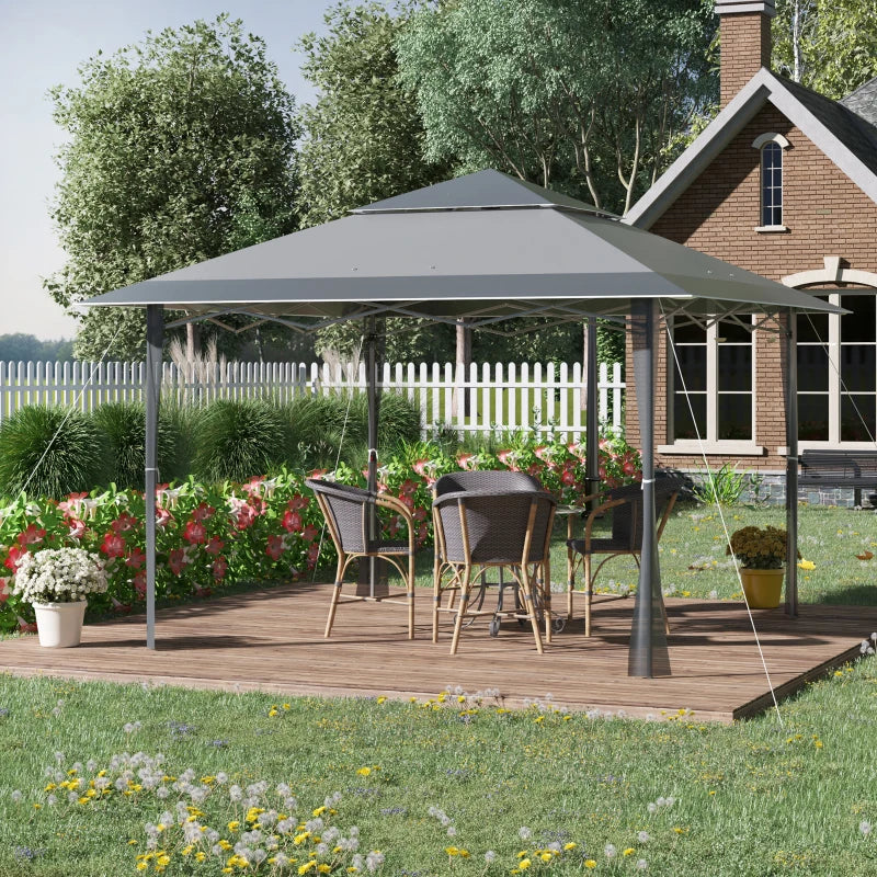 4m x 4m Dark Grey Pop-up Gazebo With Steel Frame
