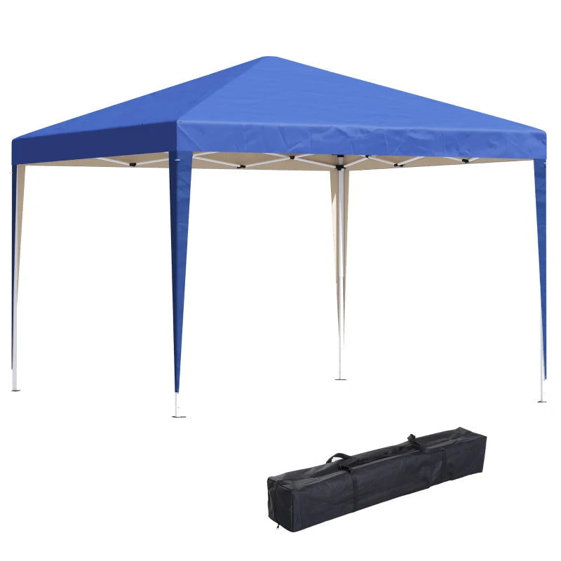 Blue 3m x 3m Pop Up Gazebo - Height Adjustable With Bag