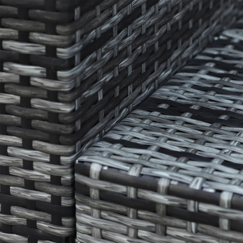 Grey 3-Seater Weather Resistant Rattan Sofa