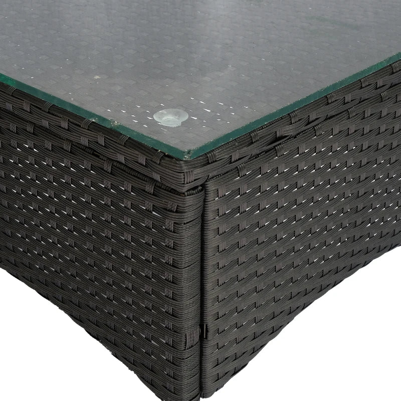 Black 2 Seater Rattan Bistro Set With Steel Frame