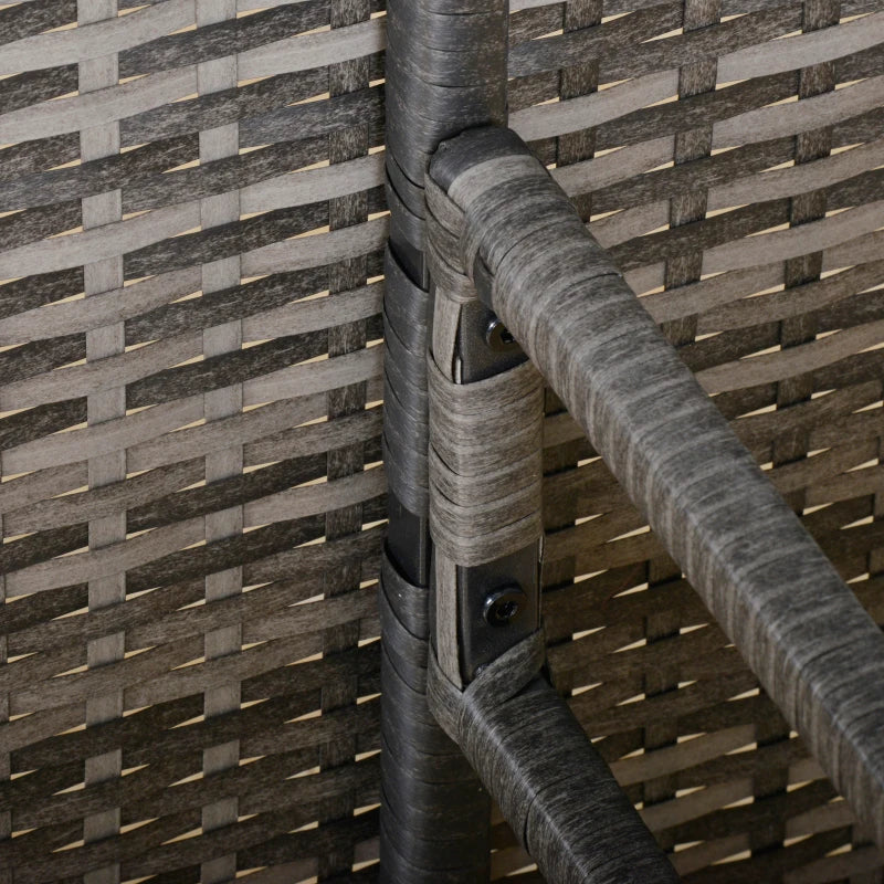 Mixed Grey 8-Seater Wicker Sofa Set With Glass Table & Cushions