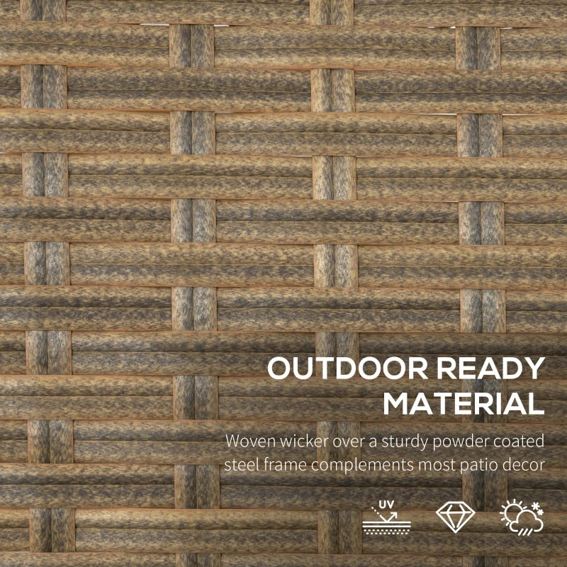 5 Piece Rattan Bistro Set With Footrests & Padded Outdoor Seating