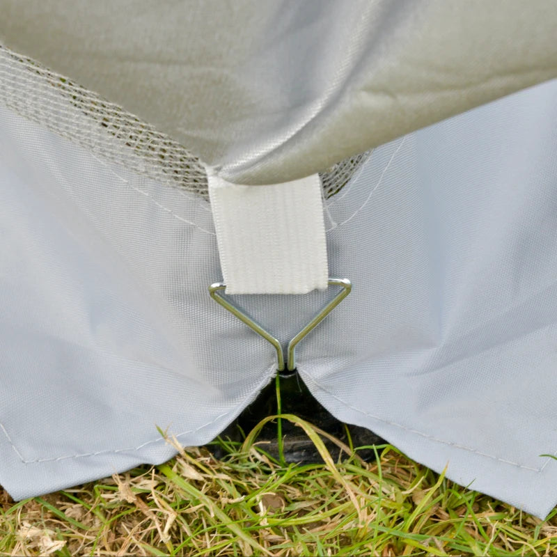 Outsunny 3.6 x 3.6 m Pop up Gazebo with Netting and Carry Bag, Height Adjustable Party Tent Instant Canopy Sun Shade Shelter, Grey