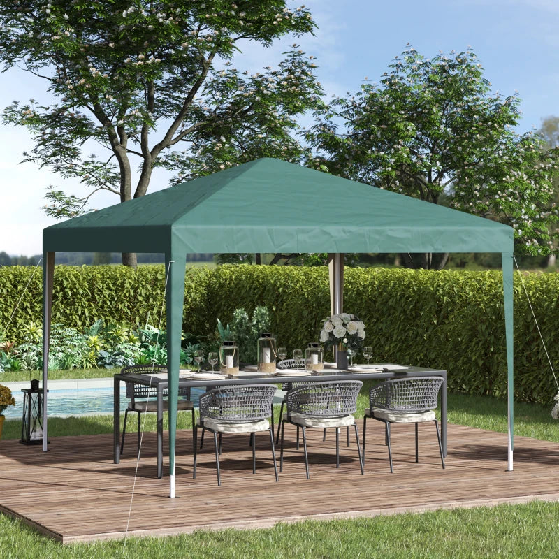 3m x 3m Green Pop Up Gazebo (Adjustable Height)