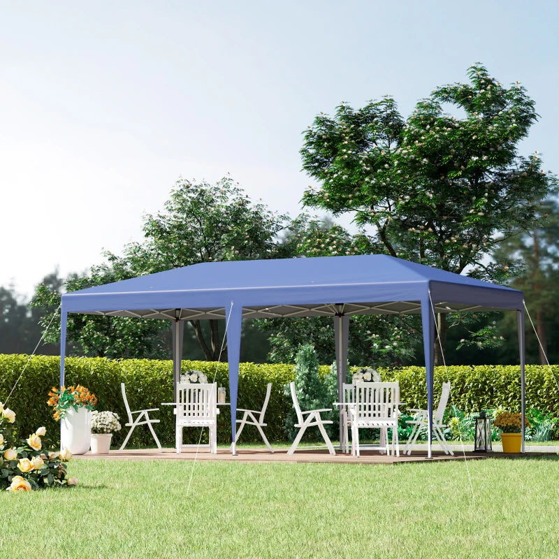 Blue Pop Up Gazebo With Double Roof & Bag - Wedding Awning Canopy