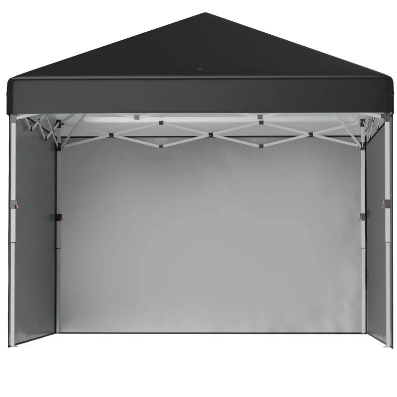3m x 3m Pop Up Event Shelter - Height Adjustable Party Tent with 2 Sidewalls - Weight Bags and Wheeled Bag Included