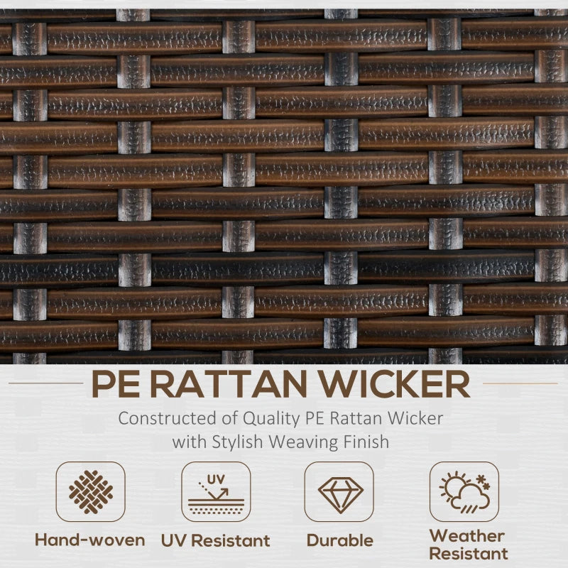 Brown 6 Piece Rattan Dining Set With Dark Grey Cushions