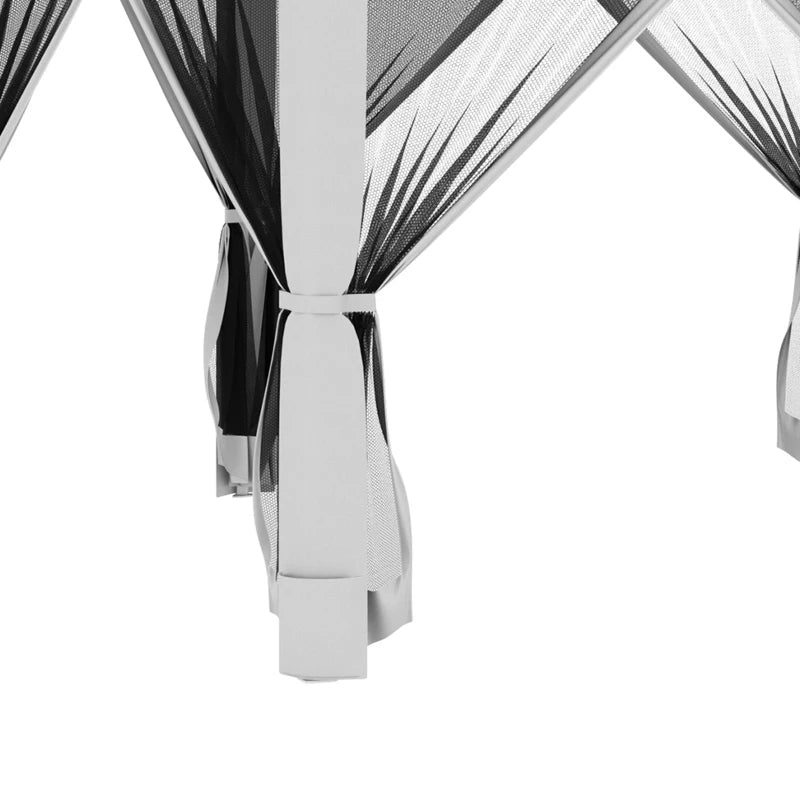 Light Grey Hexagonal Pop Up Canopy Tent With Bag