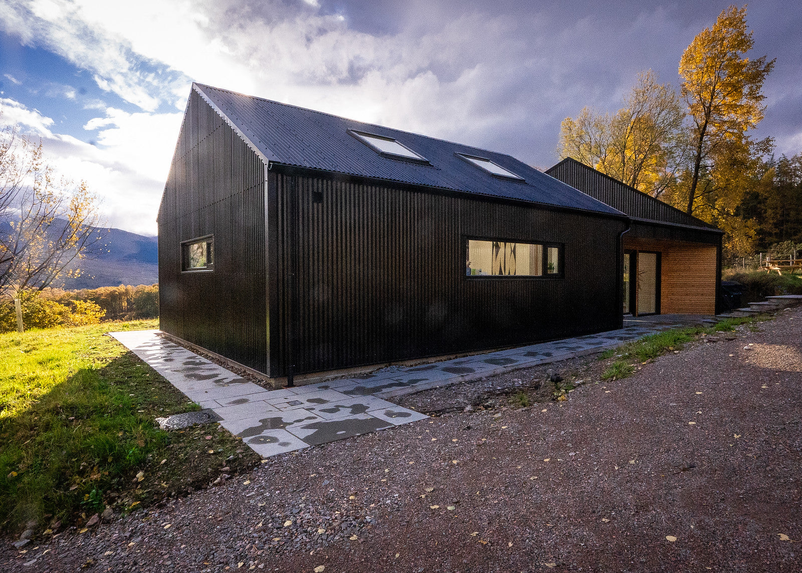 Black Metal Cladded Building