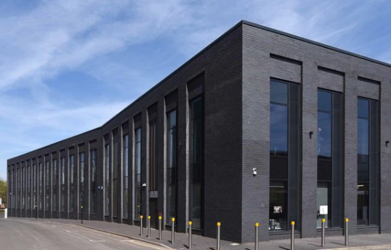 Black Smooth Bricks on Large Building